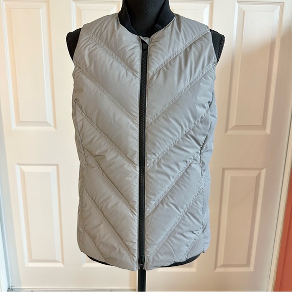 Athleta Jackets & Blazers - Athleta Inlet Silver Gray Reflective Goose Down Puffer Vest